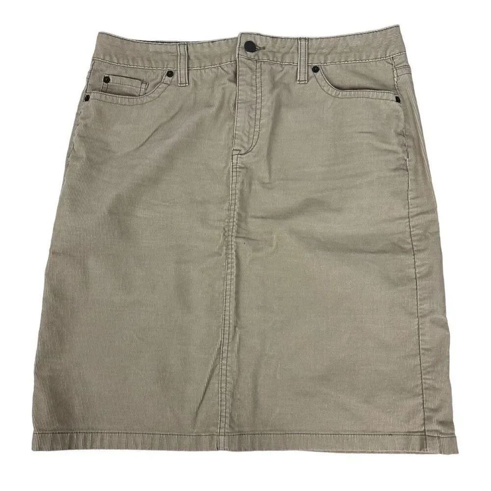 L.L. Bean Saturday Corduroy Skirt Tan size 10 Regular
